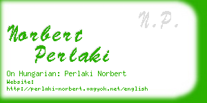 norbert perlaki business card
